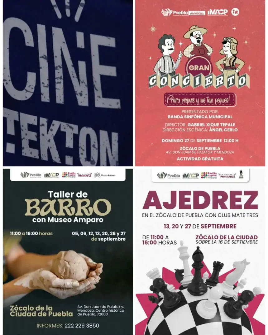 Fin de semana cultural en Puebla: talleres, cine y conciertos gratis