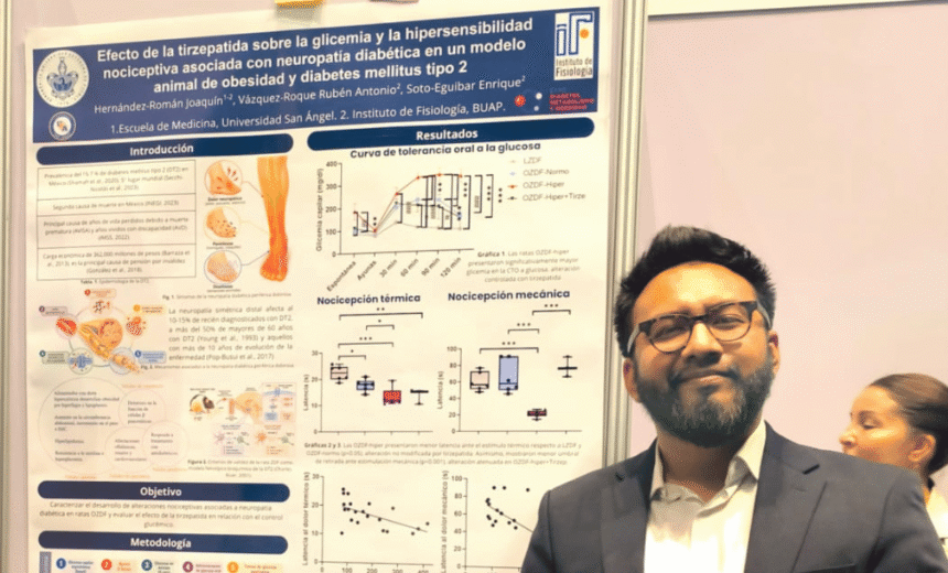Alumno de la BUAP gana premio nacional en cartel sobre diabetes